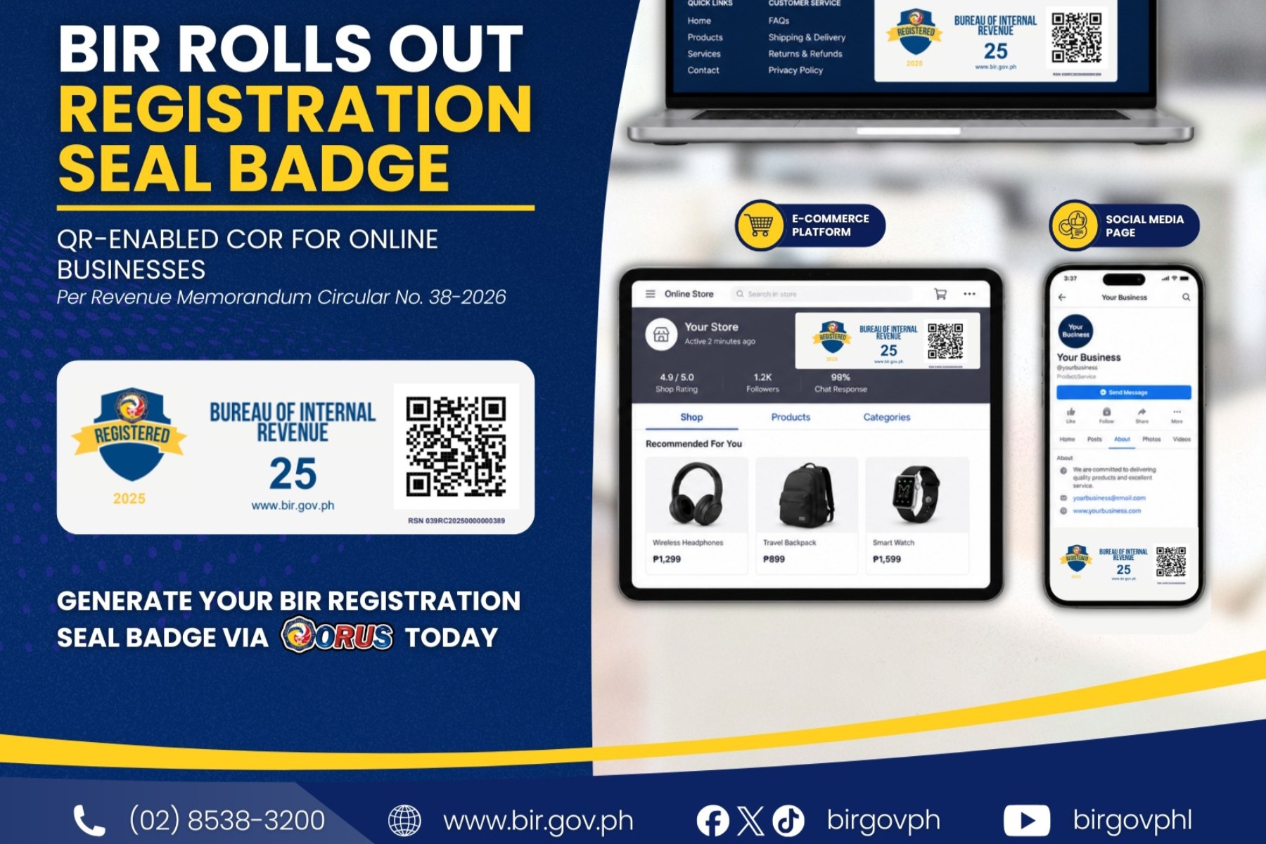 Online Sellers Must Display BIR Seal